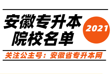 2021年安徽普通专升本院校名单