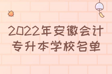 2022年安徽会计专升本学校名单