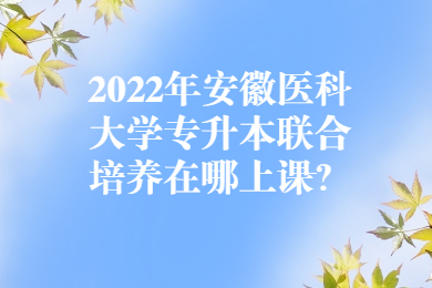 2022年安徽医科大学专升本联合培养在哪上课？