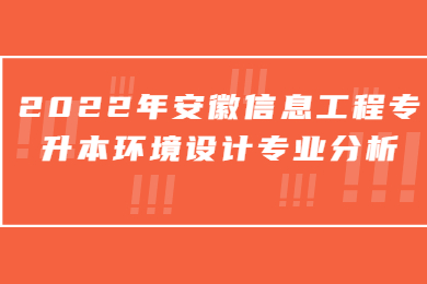 2022年安徽信息工程专升本环境设计专业分析