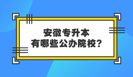 安徽专升本有哪些公办院校？.jpg