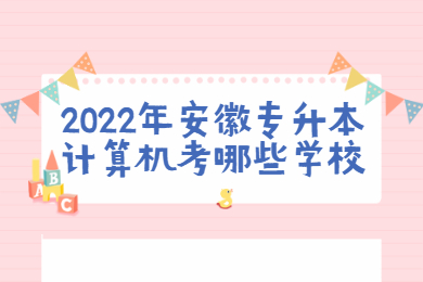 2022年安徽专升本计算机考哪些学校？