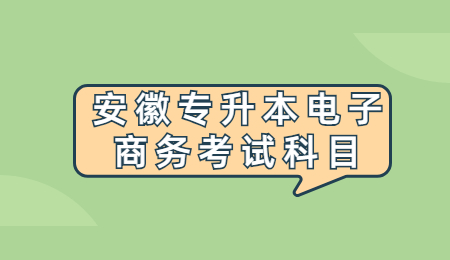 安徽专升本电子商务考试科目