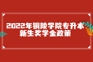 2022年铜陵学院专升本新生奖学金政策