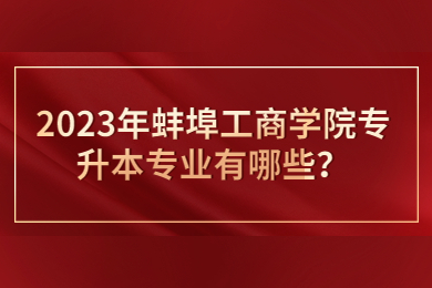 2023年蚌埠工商学院专升本专业有哪些？