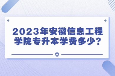 2023年安徽信息工程学院专升本学费多少?