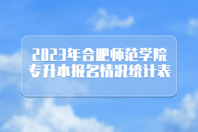 2023年合肥师范学院专升本报名情况统计表