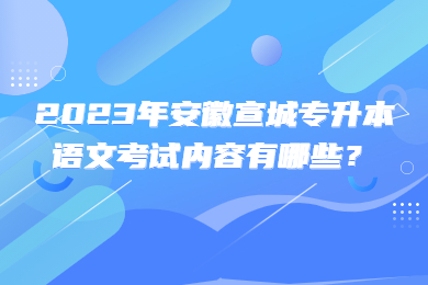 2023年安徽宣城专升本语文考试内容有哪些？