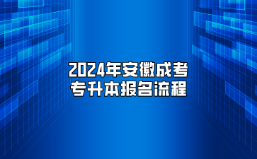 2024年安徽成考专升本报名流程