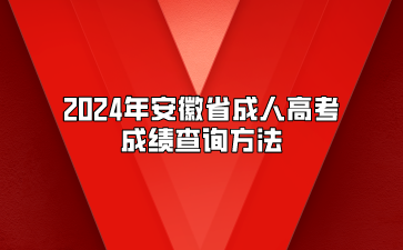 2024年安徽省成人高考成绩查询方法