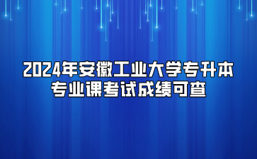 2024年安徽工业大学专升本专业课考试成绩可查