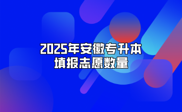 2025年安徽专升本填报志愿数量