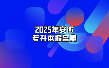 2025年安徽专升本报名费