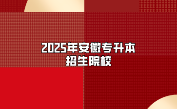 2025年安徽专升本招生院校