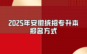 2025年安徽统招专升本报名方式