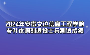 2024年安徽文达信息工程学院专升本调剂退役士兵测试成绩