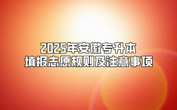 2025年安徽专升本填报志愿规则及注意事项