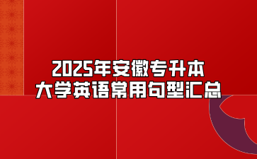 2025年安徽专升本大学英语常用句型汇总