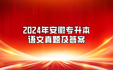 2024年安徽专升本语文真题及答案