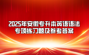 2025年安徽专升本英语语法专项练习题及参考答案