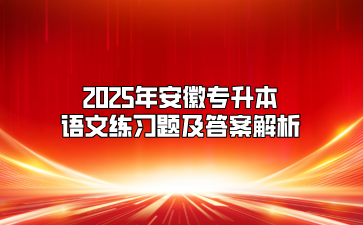 2025年安徽专升本语文练习题及答案解析