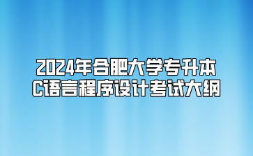 2024年合肥大学专升本C语言程序设计考试大纲