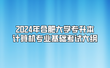 2024年合肥大学专升本计算机专业基础考试大纲