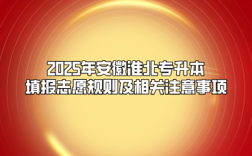 2025年安徽淮北专升本填报志愿规则及相关注意事项