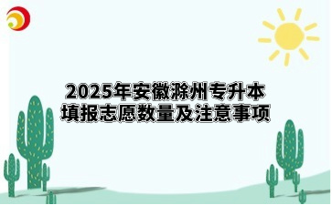 2025年安徽滁州专升本填报志愿数量及注意事项