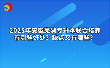 2025年安徽芜湖专升本联合培养有哪些好处？缺点又有哪些？